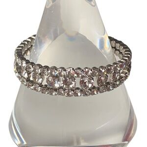 Vintage SCHOFFEL Austria Crystal Brilliant Rhinestone Bracelet Safety Chain